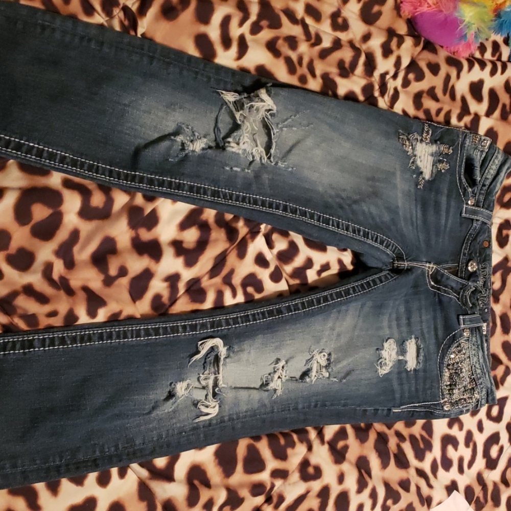 Miss Me Signature Skinny Destructed Jeans Size 28